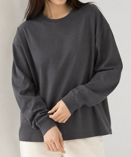 Mku Ekta(ムクエクタ)の「シンプルロンT(Tシャツ/カットソー・レディース・チャコールグレー/ブラック/ホワイト・S/M)」の1枚目の写真