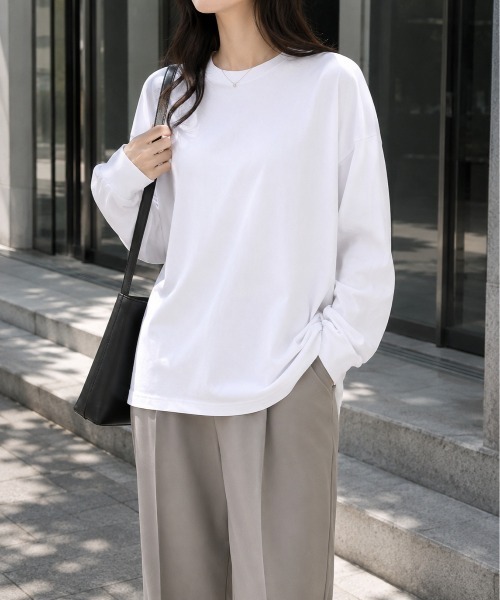 Mku Ekta(ムクエクタ)の「シンプルロンT(Tシャツ/カットソー・レディース・チャコールグレー/ブラック/ホワイト・S/M)」の11枚目の写真