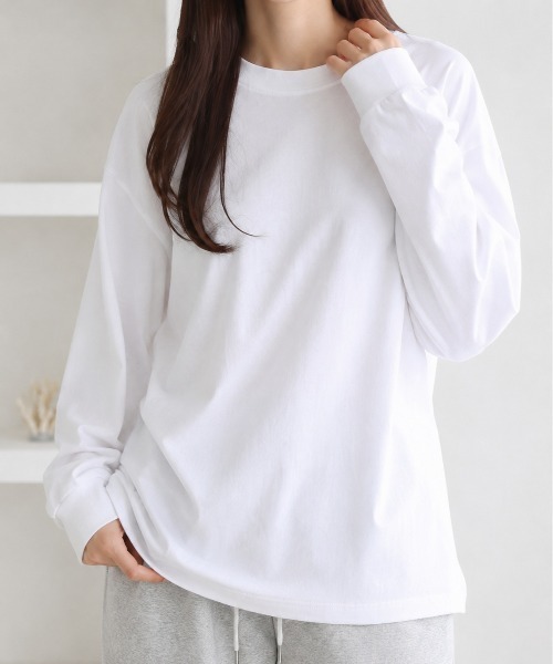Mku Ekta(ムクエクタ)の「シンプルロンT(Tシャツ/カットソー・レディース・チャコールグレー/ブラック/ホワイト・S/M)」の4枚目の写真