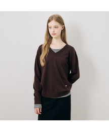 [ON][W]エッセンシャル Vネック レギュラーフィット ニット - 6color