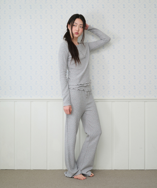 AMESWORLDWIDE（アメスワールドワイド）の「CLASSIC FLOWER BOOT CUT PANTS GREY（その他パンツ・レディース・その他・MEDIUM/SMALL）」の6枚目の写真