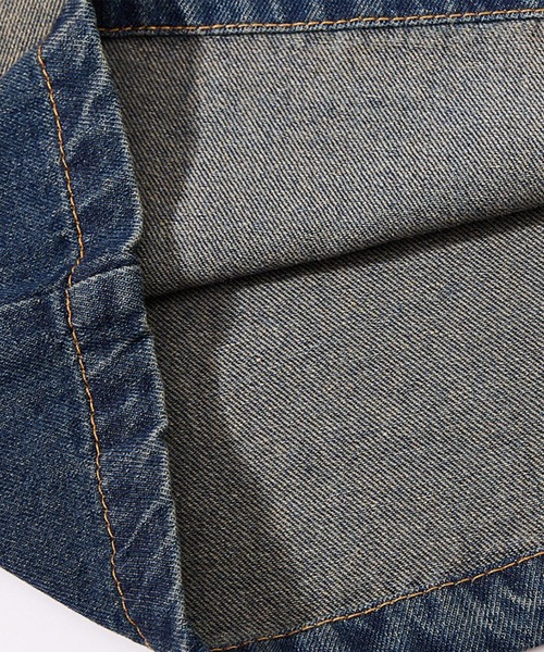 HOOK（フック）の「HOOK ロゴ刺繍Vネックデニムプルオーバー（その他トップス・メンズ・インディゴブルー・FREE）」の2枚目の写真