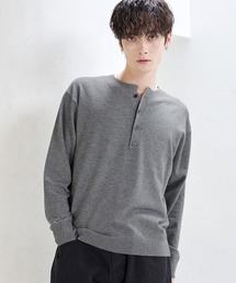 カシミヤブレンドヘンリーネックニット