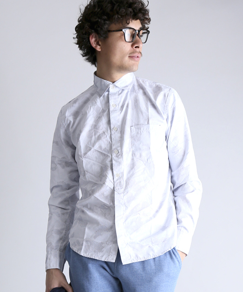 Denime（ドゥニーム）の「ロングスリーブカモガラシャツ（シャツ/ブラウス・メンズ・ブラック/ブルー・X-LARGE/MEDIUM/LARGE）」の2枚目の写真