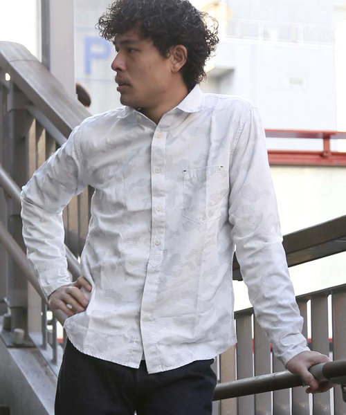 Denime（ドゥニーム）の「ロングスリーブカモガラシャツ（シャツ/ブラウス・メンズ・ブラック/ブルー・X-LARGE/MEDIUM/LARGE）」の13枚目の写真