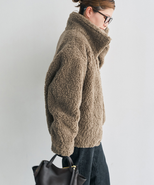 Spick & Span(スピックアンドスパン)の「《追加》スタンドZIPボアブルゾン(ブルゾン・レディース・モカ・38)」の6枚目の写真