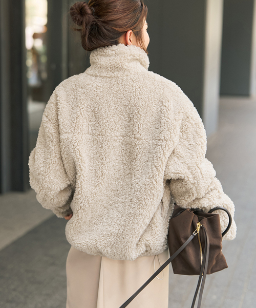 Spick & Span(スピックアンドスパン)の「《追加》スタンドZIPボアブルゾン(ブルゾン・レディース・モカ・38)」の13枚目の写真