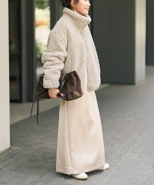 Spick & Span(スピックアンドスパン)の「《追加》スタンドZIPボアブルゾン(ブルゾン・レディース・モカ・38)」の14枚目の写真