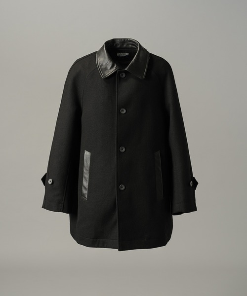MAISON SPECIAL(メゾンスペシャル)の「《UNISEX》シープレザーメルトンコンビプライムオーバーハーフコート/Sheep Leather Melton Combination Prime-Over Half Coat【MAISON SPECIAL/メゾンスペシャル】(チェスターコート・メンズ・ブラック・2/1/0)」の8枚目の写真
