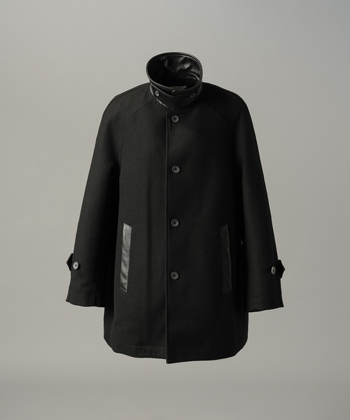 MAISON SPECIAL(メゾンスペシャル)の「《UNISEX》シープレザーメルトンコンビプライムオーバーハーフコート/Sheep Leather Melton Combination Prime-Over Half Coat【MAISON SPECIAL/メゾンスペシャル】(チェスターコート・メンズ・ブラック・2/1/0)」の11枚目の写真