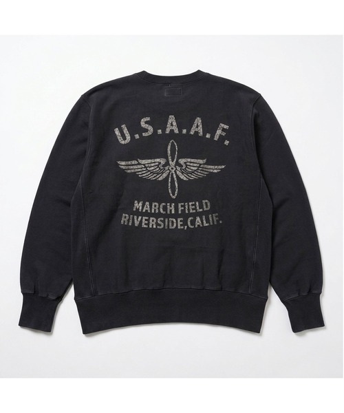 HOUSTON(ヒューストン)の「HOUSTON ピグメントリバーススウェット(U.S.A.A.F)(スウェット・メンズ・ワイン/ブラウン/ブルー/ブラック・XX-LARGE/X-LARGE/MEDIUM)」の7枚目の写真