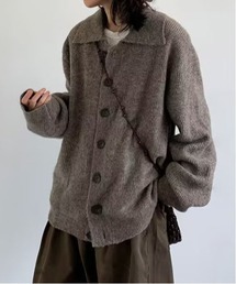 DS襟付きニットカーディガン