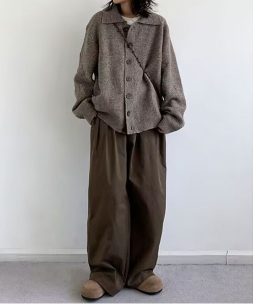 DOUBLE STEAL(ダブルスティール)の「DS襟付きニットカーディガン(カーディガン/ボレロ・メンズ・ブラウン/グレー・MEDIUM/LARGE/X-LARGE)」の9枚目の写真