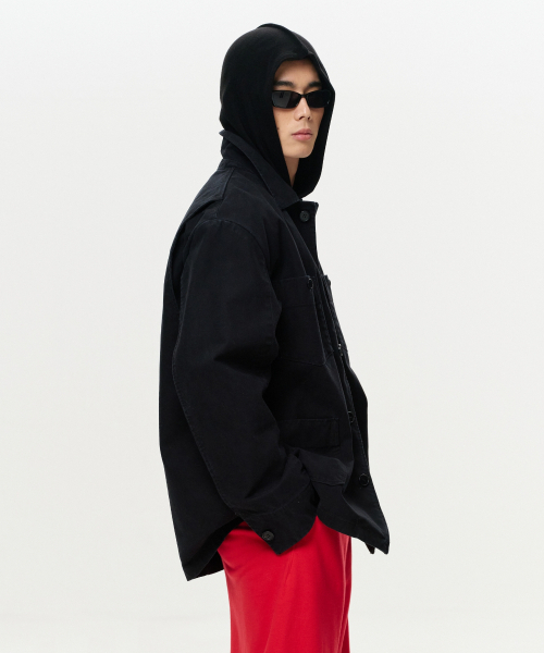ERA(エラ)の「UNISEX ERA WASHED WORK JACKET - VINTAGE BLACK(その他アウター・レディース・その他・SMALL/MEDIUM/LARGE/X-LARGE)」の3枚目の写真