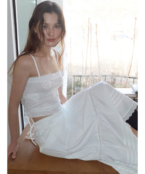 ETMON(エトモン)の「Pintuck Lace Tiered Skirt, White(スカート・レディース・その他・FREE)」の5枚目の写真