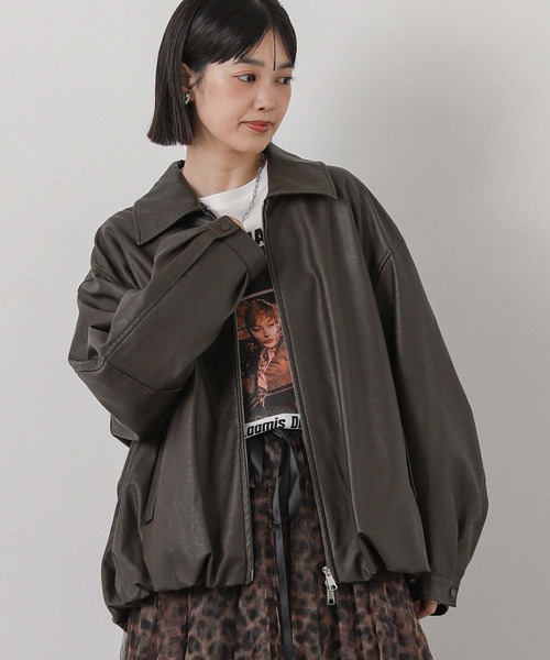 Gready Brilliant(グレディブリリアン)の「Fレザーバルーンブルゾン(ブルゾン・レディース・ブラック/ブラウン・38)」の16枚目の写真
