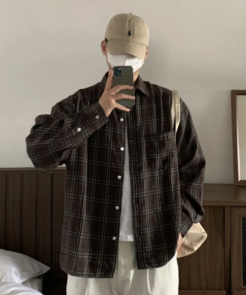 HUKE(ヒューク)の「ザ ステディ チェックシャツ (ビンテージブラウン)(シャツ/ブラウス・メンズ・その他・MEDIUM/LARGE)」の1枚目の写真
