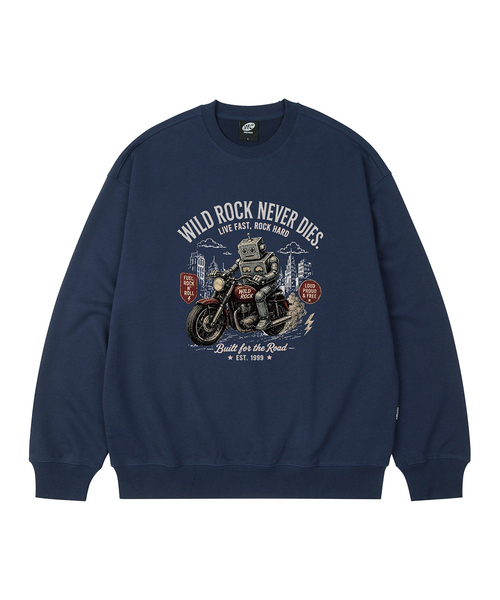 WILDROCK（ワイルドロック）の「Mecha Biker オーバーサイズスウェット_9 COL（スウェット・レディース・ブラウン/ベージュ/アイボリー/ブラック/ネイビー/ブルー/ダークグレー/チャコール/ピンク・LARGE/MEDIUM/SMALL）」の7枚目の写真