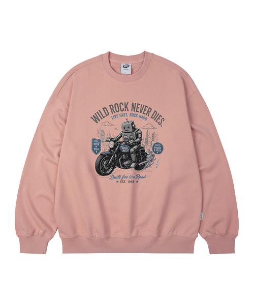 WILDROCK（ワイルドロック）の「Mecha Biker オーバーサイズスウェット_9 COL（スウェット・レディース・ブラウン/ベージュ/アイボリー/ブラック/ネイビー/ブルー/ダークグレー/チャコール/ピンク・LARGE/MEDIUM/SMALL）」の9枚目の写真