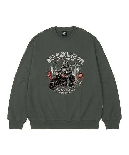 WILDROCK（ワイルドロック）の「Mecha Biker オーバーサイズスウェット_9 COL（スウェット・レディース・ブラウン/ベージュ/アイボリー/ブラック/ネイビー/ブルー/ダークグレー/チャコール/ピンク・LARGE/MEDIUM/SMALL）」の4枚目の写真