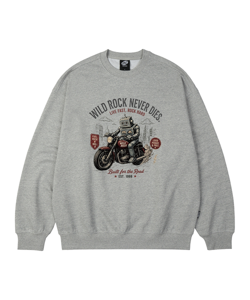WILDROCK（ワイルドロック）の「Mecha Biker オーバーサイズスウェット_9 COL（スウェット・レディース・ブラウン/ベージュ/アイボリー/ブラック/ネイビー/ブルー/ダークグレー/チャコール/ピンク・LARGE/MEDIUM/SMALL）」の3枚目の写真