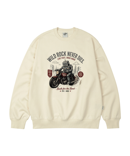 WILDROCK（ワイルドロック）の「Mecha Biker オーバーサイズスウェット_9 COL（スウェット・レディース・ブラウン/ベージュ/アイボリー/ブラック/ネイビー/ブルー/ダークグレー/チャコール/ピンク・LARGE/MEDIUM/SMALL）」の16枚目の写真
