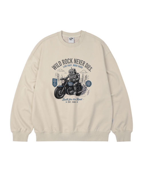WILDROCK（ワイルドロック）の「Mecha Biker オーバーサイズスウェット_9 COL（スウェット・レディース・ブラウン/ベージュ/アイボリー/ブラック/ネイビー/ブルー/ダークグレー/チャコール/ピンク・LARGE/MEDIUM/SMALL）」の12枚目の写真