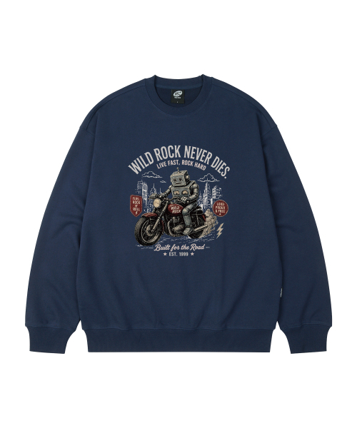 WILDROCK（ワイルドロック）の「Mecha Biker オーバーサイズスウェット_9 COL（スウェット・レディース・ブラウン/ベージュ/アイボリー/ブラック/ネイビー/ブルー/ダークグレー/チャコール/ピンク・LARGE/MEDIUM/SMALL）」の11枚目の写真