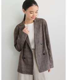 an chic（アンシック）の「グレンチェックダブルブレストジャケット（テーラードジャケット）」
