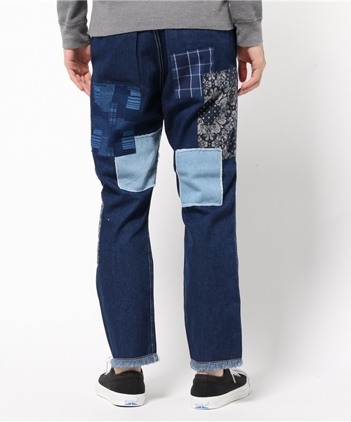 niko and...(ニコアンド)の「Uパッチワークパンツ【niko and...】(デニムパンツ・メンズ・ネイビー/ブルー・LARGE/MEDIUM)」の4枚目の写真