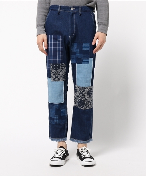 niko and...(ニコアンド)の「Uパッチワークパンツ【niko and...】(デニムパンツ・メンズ・ネイビー/ブルー・LARGE/MEDIUM)」の5枚目の写真