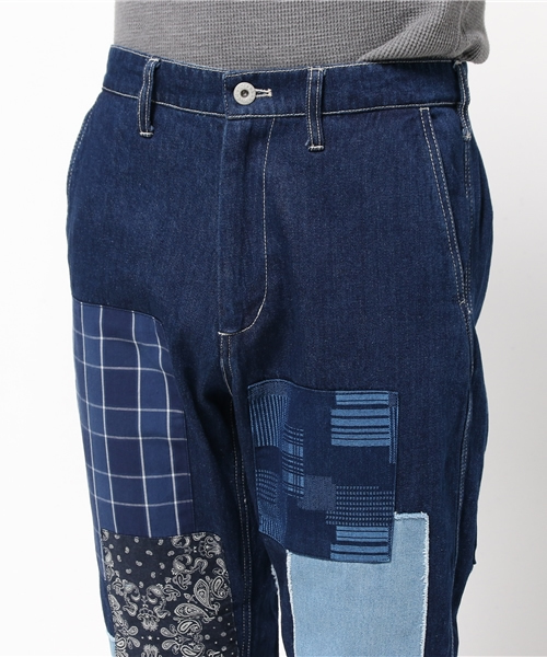 niko and...(ニコアンド)の「Uパッチワークパンツ【niko and...】(デニムパンツ・メンズ・ネイビー/ブルー・LARGE/MEDIUM)」の6枚目の写真