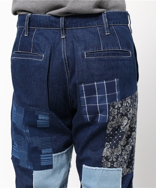 niko and...(ニコアンド)の「Uパッチワークパンツ【niko and...】(デニムパンツ・メンズ・ネイビー/ブルー・LARGE/MEDIUM)」の7枚目の写真