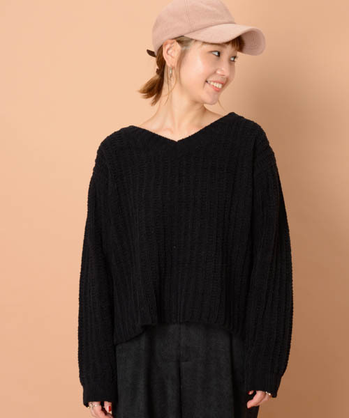 mystic(ミスティック)の「モールニット(ニット/セーター・レディース・イエロー/アイボリー/ブラック/ブルー・フリ-)」の3枚目の写真