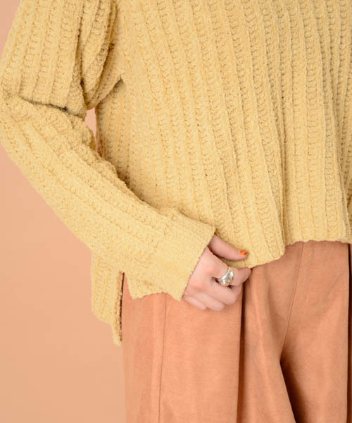 mystic(ミスティック)の「モールニット(ニット/セーター・レディース・イエロー/アイボリー/ブラック/ブルー・フリ-)」の9枚目の写真