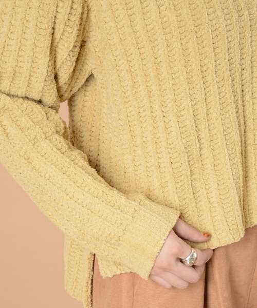 mystic(ミスティック)の「モールニット(ニット/セーター・レディース・イエロー/アイボリー/ブラック/ブルー・フリ-)」の22枚目の写真