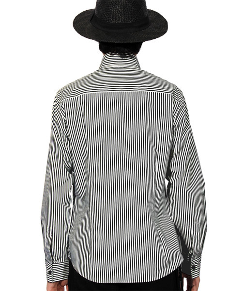 8(eight)(エイト)の「ストライプ 長袖シャツ 日本製(シャツ/ブラウス・メンズ・ネイビー/ブラック/レッド・LARGE/MEDIUM/X-LARGE)」の5枚目の写真