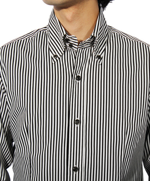 8(eight)(エイト)の「ストライプ 長袖シャツ 日本製(シャツ/ブラウス・メンズ・ネイビー/ブラック/レッド・LARGE/MEDIUM/X-LARGE)」の6枚目の写真