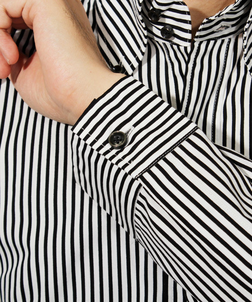 8(eight)(エイト)の「ストライプ 長袖シャツ 日本製(シャツ/ブラウス・メンズ・ネイビー/ブラック/レッド・LARGE/MEDIUM/X-LARGE)」の8枚目の写真