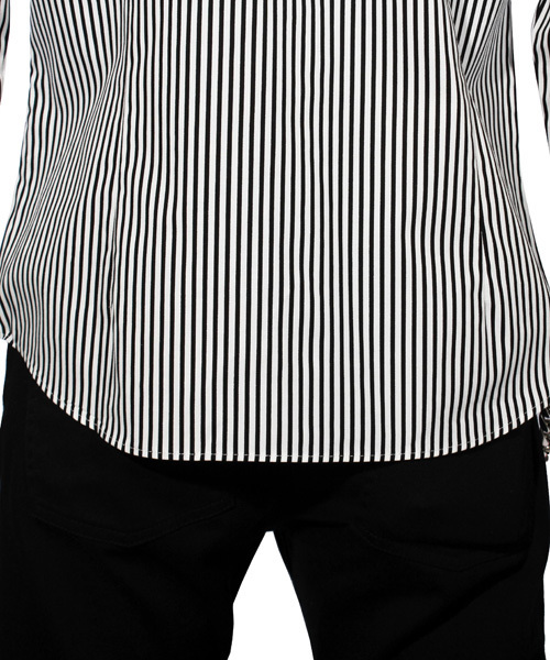 8(eight)(エイト)の「ストライプ 長袖シャツ 日本製(シャツ/ブラウス・メンズ・ネイビー/ブラック/レッド・LARGE/MEDIUM/X-LARGE)」の21枚目の写真