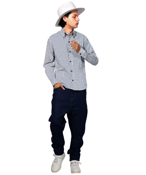 8(eight)(エイト)の「ストライプ 長袖シャツ 日本製(シャツ/ブラウス・メンズ・ネイビー/ブラック/レッド・LARGE/MEDIUM/X-LARGE)」の15枚目の写真