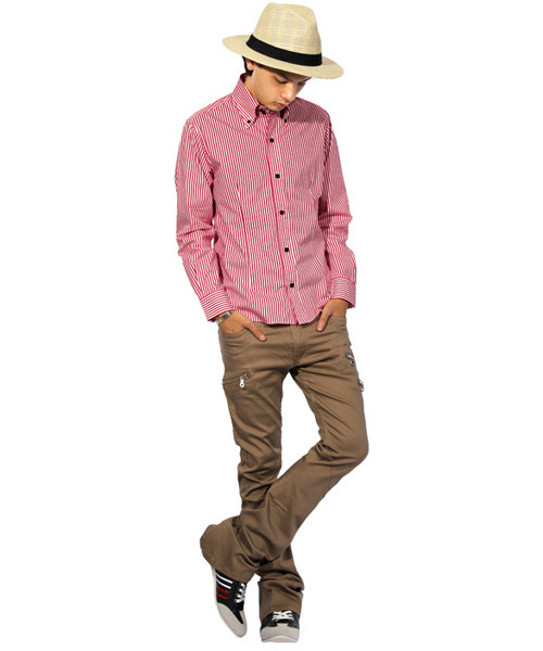 8(eight)(エイト)の「ストライプ 長袖シャツ 日本製(シャツ/ブラウス・メンズ・ネイビー/ブラック/レッド・LARGE/MEDIUM/X-LARGE)」の9枚目の写真