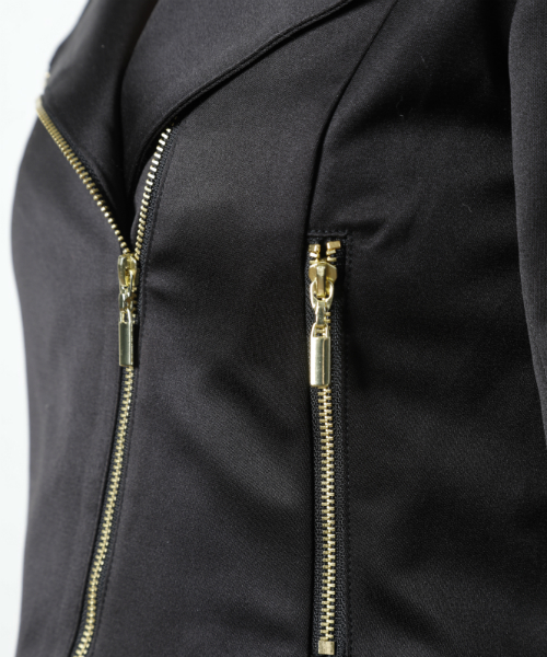 EIMY ISTOIRE（エイミーイストワール）の「peplum collarless riders jacket（ライダースジャケット・レディース・ブラック/ベージュ/オレンジ・FREE）」の5枚目の写真