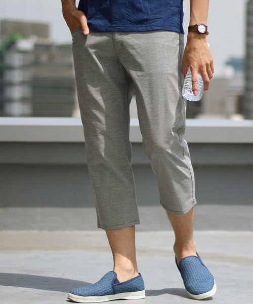 MEN'S BIGI（メンズビギ）の「ストレッチクロップドパンツ（COOL MAX）/7分丈（チノパンツ・メンズ・サックスブルー/グレー/ネイビー/ベージュ/ホワイト・S/M/SS/L）」の20枚目の写真