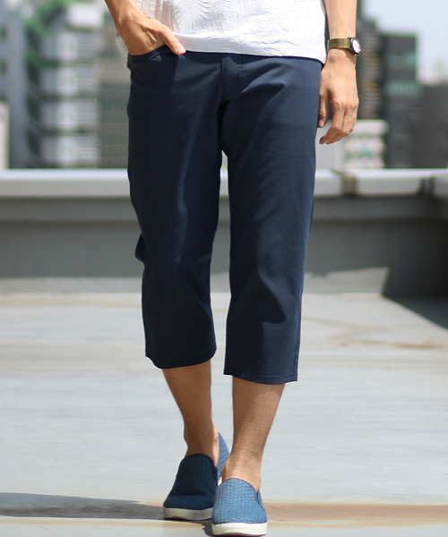 MEN'S BIGI（メンズビギ）の「ストレッチクロップドパンツ（COOL MAX）/7分丈（チノパンツ・メンズ・サックスブルー/グレー/ネイビー/ベージュ/ホワイト・S/M/SS/L）」の21枚目の写真