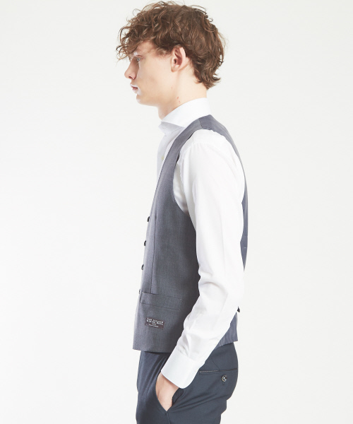 ABAHOUSE（アバハウス）の「【セットアップ対応】NEW ZEALAND WOOLドビーストライプジレ（ベスト・メンズ・ブラック/ネイビー/グレー・3/2）」の20枚目の写真