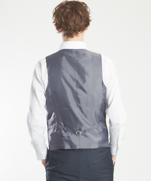 ABAHOUSE（アバハウス）の「【セットアップ対応】NEW ZEALAND WOOLドビーストライプジレ（ベスト・メンズ・ブラック/ネイビー/グレー・3/2）」の19枚目の写真