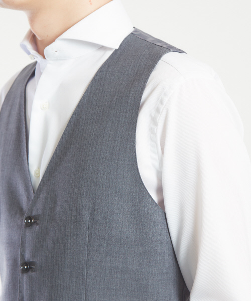 ABAHOUSE（アバハウス）の「【セットアップ対応】NEW ZEALAND WOOLドビーストライプジレ（ベスト・メンズ・ブラック/ネイビー/グレー・3/2）」の17枚目の写真