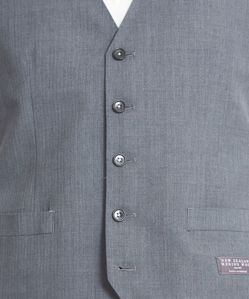 ABAHOUSE（アバハウス）の「【セットアップ対応】NEW ZEALAND WOOLドビーストライプジレ（ベスト・メンズ・ブラック/ネイビー/グレー・3/2）」の14枚目の写真