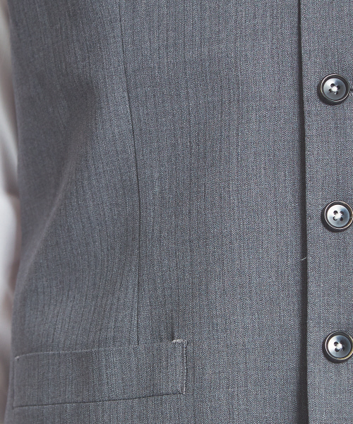 ABAHOUSE（アバハウス）の「【セットアップ対応】NEW ZEALAND WOOLドビーストライプジレ（ベスト・メンズ・ブラック/ネイビー/グレー・3/2）」の13枚目の写真
